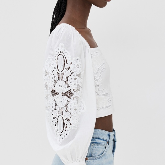 NWOT FARM Rio White Lace Blouse - Picture 3 of 6